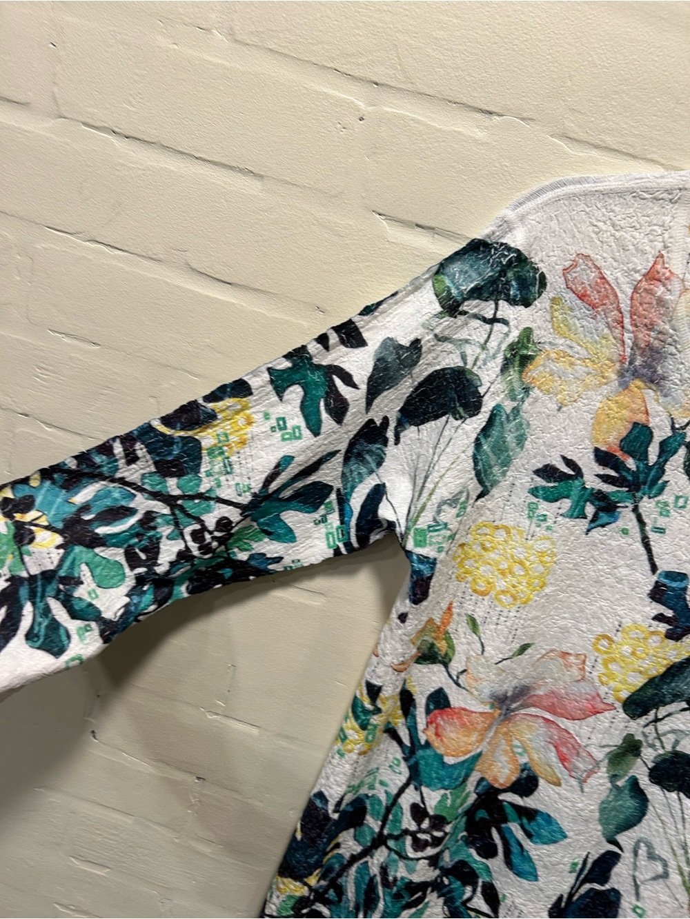 Inoah 3/4 Sleeve Floral A-line Hi Lo Top Size Small Art to Wear USA - Picture 4 of 6